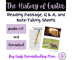 The History of Easter Reading Passage, Q & A, and Note-Taking Sheets