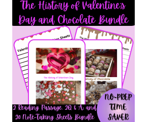 The History of Valentine's Day & Chocolate Reading Passage Bundle
