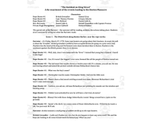 “The Incident on King Street” - A History Play