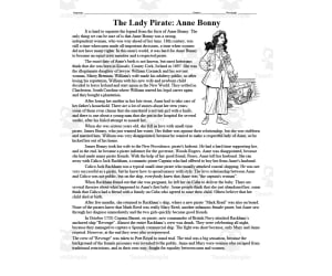 The Lady Pirate: Anne Bonny Biography | Comprehension Questions
