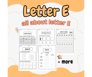 The letter e activities - Letter e recognition - Learning letter e