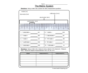 The Metric System Worksheet