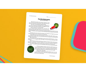 The Only Watermelon Reading Comprehension Worksheet