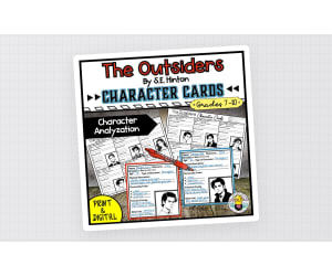 The Outsiders – Character Cards + Comprehension