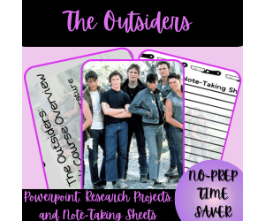 The Outsiders Powerpoint, Research Projects, & Note-Taking Sheets