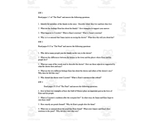 "The Pearl" Guided Reading Questions + Exam