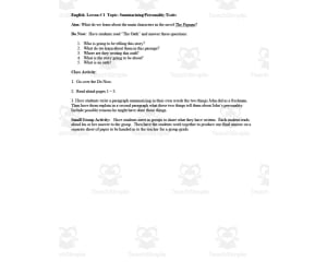 The Pigman Unit Lessons