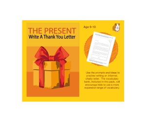 The Present: Write A Thank You Letter (and more) (9-13 years)