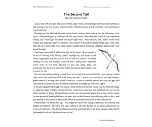 The Second Tail Reading Comprehension Worksheet