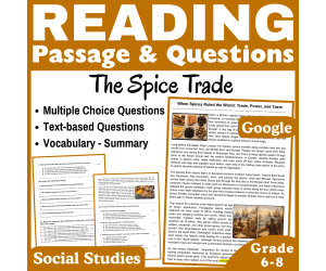 The Spice Trade: Social Studies Reading Comprehension Passage (Docs)