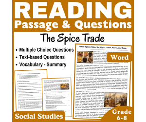 The Spice Trade: Social Studies Reading Comprehension Passage (Word)