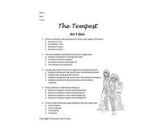 The Tempest Act 2 Quiz