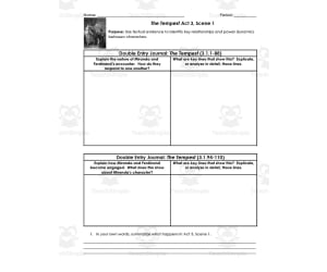 The Tempest Act 3, Scene 1 | Double Entry Journals