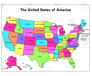 The United States of America Map Labeled
