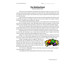The Waiting Room Reading Comprehension Worksheet
