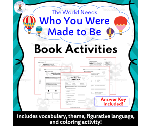 Book Activities for "The World Needs Who You Were Made to Be"