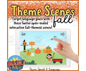 Theme Scenes Fall, Autumn, Boom Cards Speech Therapy, Thanksgiving, Halloween