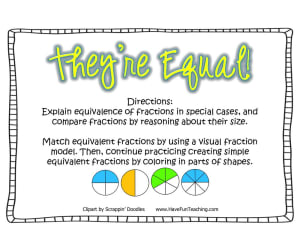 They're Equal Equivalent Fractions Activity