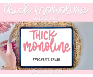 Thick Monoline Procreate Brush