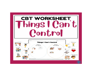 Things I Can't Control Worksheet