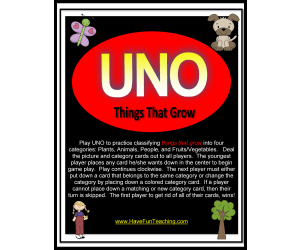 Things That Grow Activity