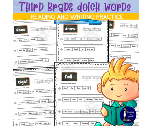 Third Grade Dolch Words Reading and Writing Practice