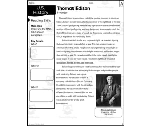 Thomas Edison Reading Packet