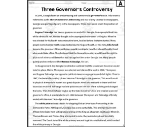 Three Governor's Controversy Reading Packet