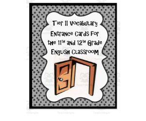 Tier III Vocabulary Entrance Cards