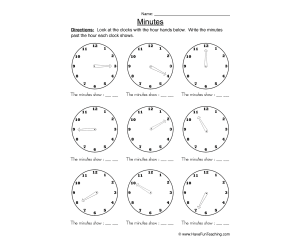 Time by Five Minutes Worksheet