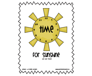 Time for Sunshine To The Half Hour Clock Activity