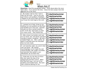 Time Inferences Worksheet