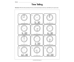 Time Telling Worksheet