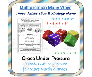 Times Tables Game: Multiplication Strategies & Commutative Property