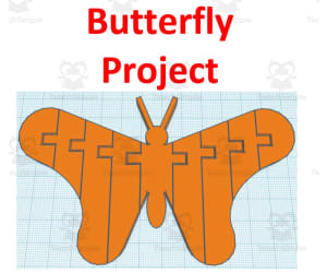 TinkerCAD step-by-step instructions for Articulated Butterfly
