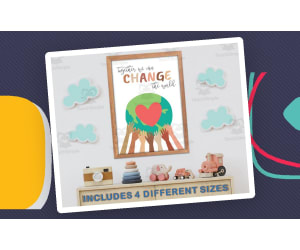 Together We Can Change the World Positive Affirmation Wall Art Great for Classroom Decor and Calming Corners