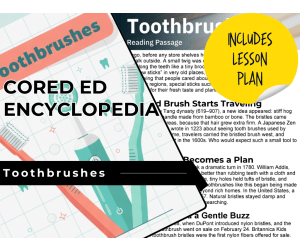 Toothbrushes Reading Comprehension Passage - Cored Ed Encyclopedia