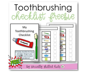 Toothbrushing Routine, Picture Board and Checklist