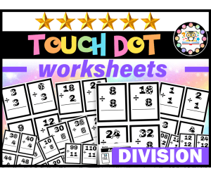 Touch Dot Division | Touch Dot Math Division Math Worksheets 1 digit