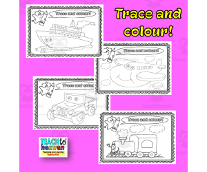 Trace and colour 8 (means of transportation)