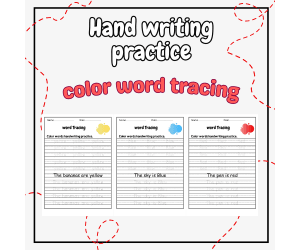 trace color words worksheets - color words handwriting worksheets.