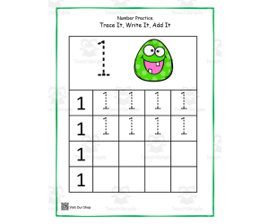 Trace it, Write it, Add it Math Worksheet
