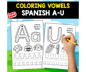 TRACING AND COLORING SPANISH VOWELS 1 FREE RESOURCE