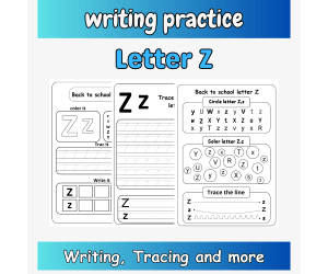 tracing letter z worksheets for preschool - writing letter z for pre-k