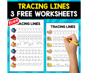 TRACING LINES | 3 FREE WORKSHEETS FOR KIDS