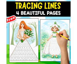TRACING LINES | 4 FREE PAGES | BEAUTIFUL SPRING