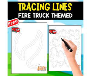 TRACING LINES | 4 PAGES | FIRE TRUCK THEMED