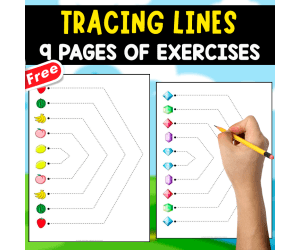 TRACING LINES | 9 FRE PAGES OF EXERCISES