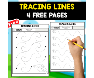 TRACING LINES AND STROKES | 4 FREE PAGES