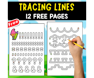 TRACING LINES BOOK | 12 FREE PAGES FOR KIDS